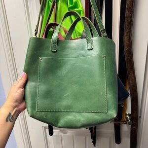 Green PORTLAND LEATHER GOODS rare color MEDIUM TOTE COWBOY MINT